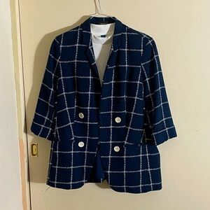 Expressss Windowpane 3/4 Sleeve Blazer
